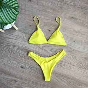 5/$20 Bright yellow bikini, size small